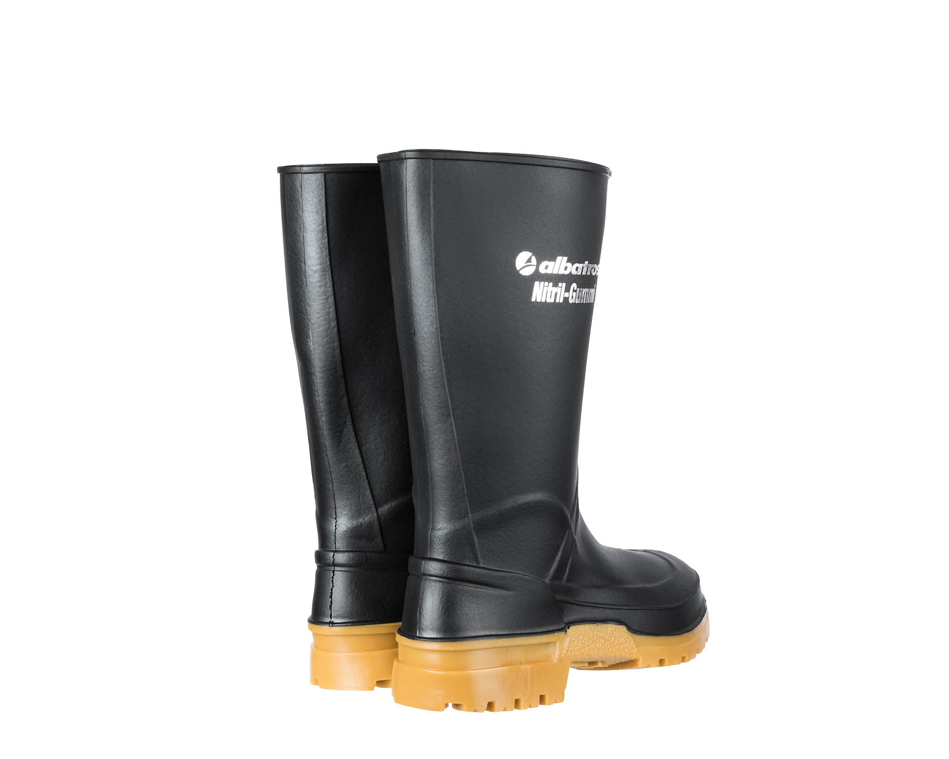 ALBATROS Guardian Mid Nitrilgummistiefel schwarz Rückansicht #farbe_schwarz