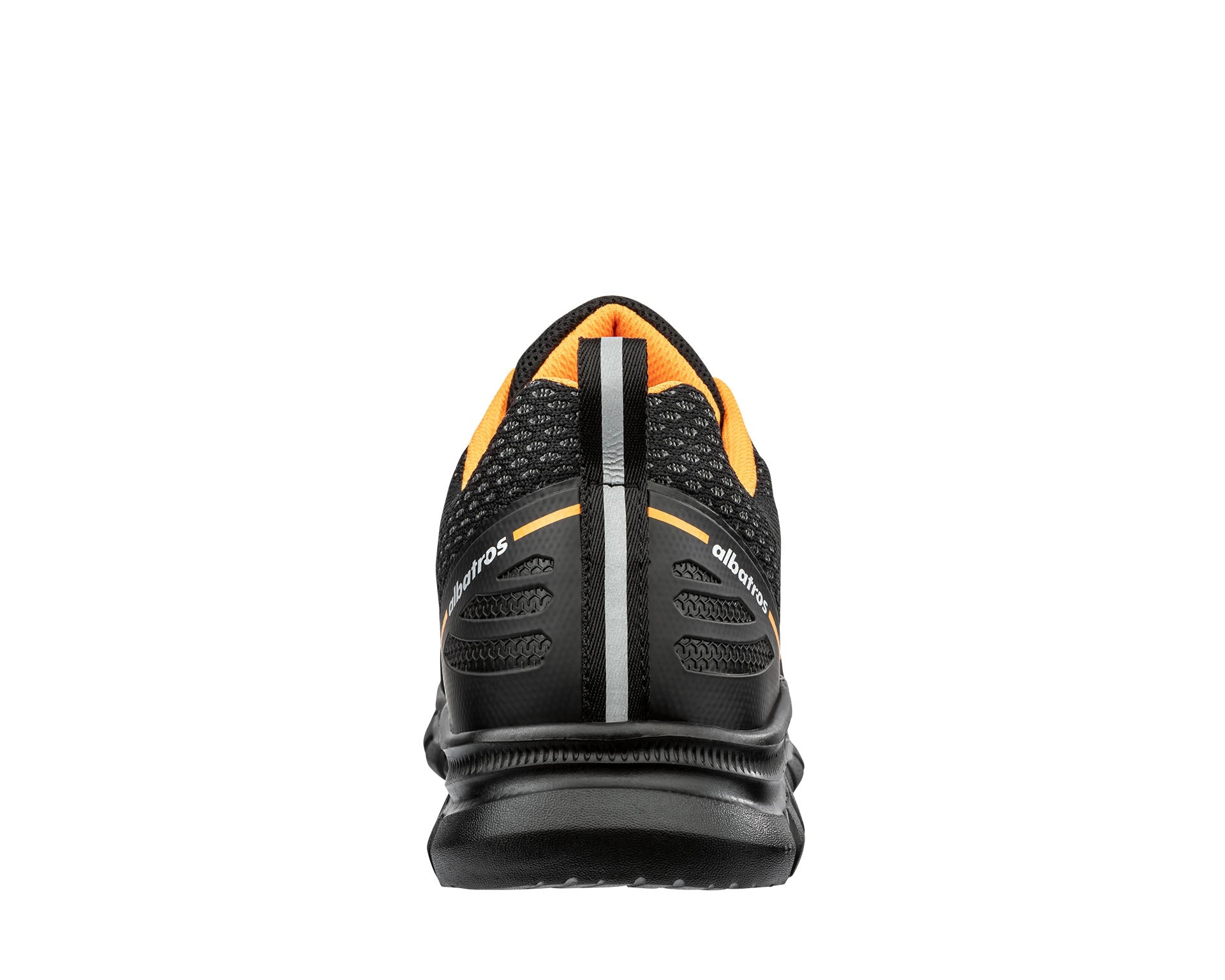 ALBATROS LEVITATE GREY LOW Sicherheitsschuh S1PS orange Rückansicht #akzentfarbe_orange