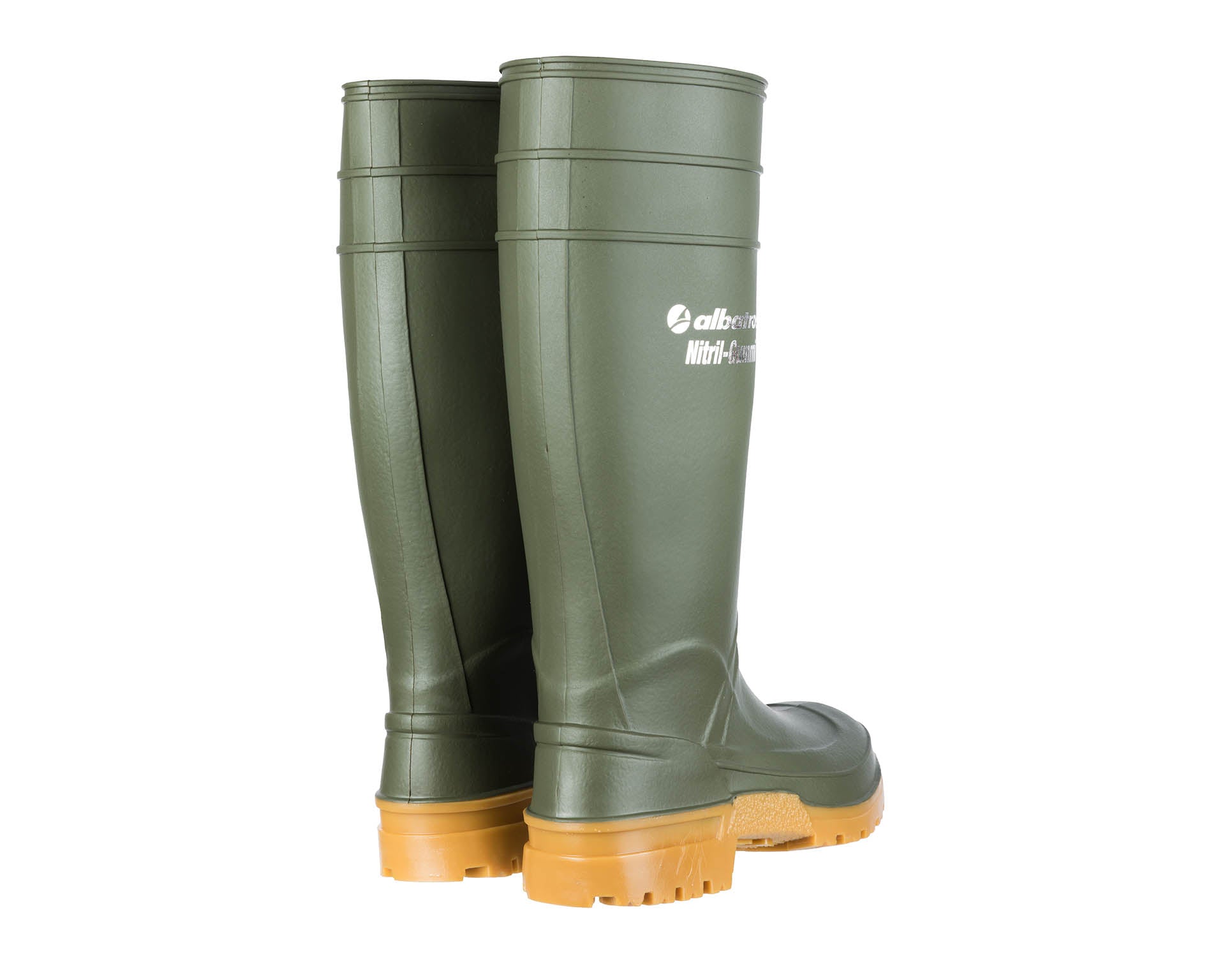 ALBATROS Guardian High Nitrilgummistiefel grün Rückansicht #farbe_grün